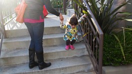 Reference: my daughter jumping the stairs (though usually not allowed to)